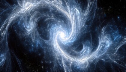 Wall Mural -  ethereal blue nebula swirl with radiant light core in deep space, perfect for halloween-themed digital design, sci-fi branding, or fantasy print artwork