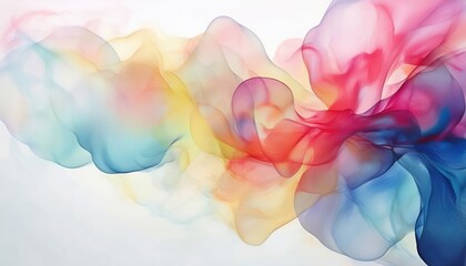Wall Mural - fluid abstract wave in multicolor smoke effect with blue, red, yellow and pink tones for modern web 