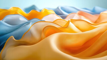 Poster -   A close-up of a wavy surface with a light blue sky in the background and a blue sky in the distant background