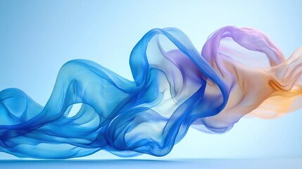 Poster -  Blue, Pink, and Yellow Smoke on Light Blue Background Allow space for text or images