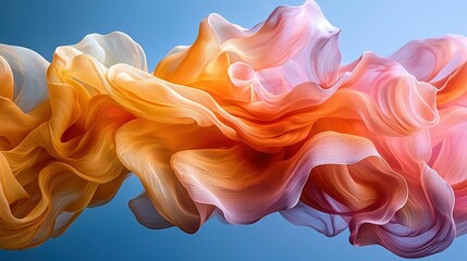 Poster -   A multicolored object flies against a blue sky in the background