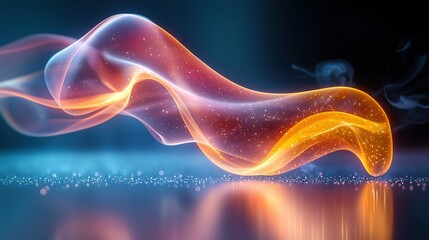 Poster -   A sharp image of a wave on a clear body of water reflecting a city skyline
