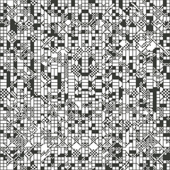 Poster - Abstract geometric pattern with interconnected squares in black and white