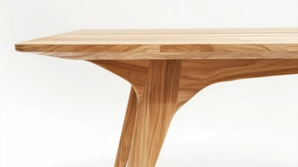 Poster - A close-up shot of a wooden table with a clean white background, suitable for various uses such as photography or design