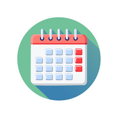 Poster - Calendar Icon Flat Design Schedule Organizer Planning Time Management Appointment Date Reminder Event Day Month Illustration