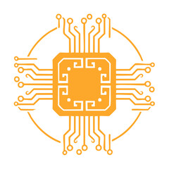 Aufkleber - Central processing unit on black background symbolizing artificial intelligence and modern technology vector illustration