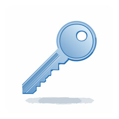 Poster - Stylized key security symbol illustration graphic for access home or password safety in modern design