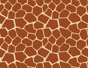 Poster - Giraffe Skin Pattern Seamless Texture in Terracotta and Cream