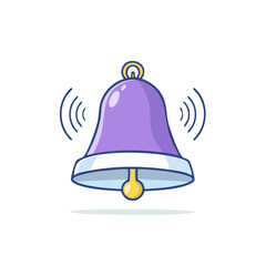 Poster - Cartoon Bell Ringing Alert Notification Icon Symbol for Reminder or Important Information