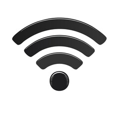 Poster - Shiny Black Wireless Network Symbol on Dark Background for Connectivity