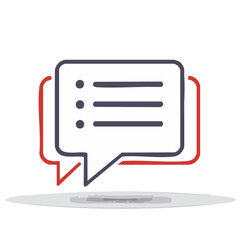 Poster - Speech Bubble with List Icon for Communication, Ideas, Feedback and User Interface