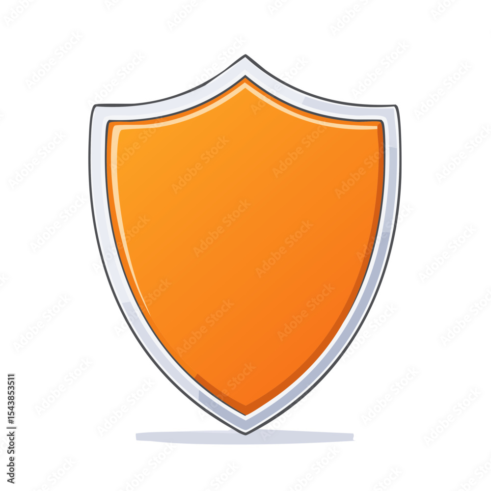 Orange safety shield illustration graphic protection security emblem ...