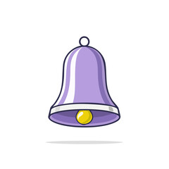 Poster - Purple cartoon bell icon for notifications alerts and reminders for mobile app or web design
