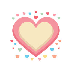 Poster - Charming heart frame with colorful hearts for Valentine's Day or love themed designs symbol of affection and sweetness in celebration