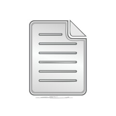 Poster - Shiny document icon with curled corner and text lines for reports and data processing