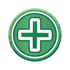 Poster - Green Plus Sign Icon Add Button in a Circle for UI UX Design and Web Interface Isolated on Black Background