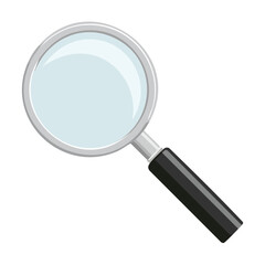 Poster - Classic Magnifying Glass with Silver Frame and Black Handle for Investigation