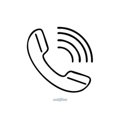 Poster - Ringing phone handset in white on black background symbolizes connection and communication needs.