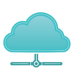 Poster - Cloud Computing Network Symbol Connectivity Concept Digital Connection Information Server Backup and Storage Data Technology Azure Color Background