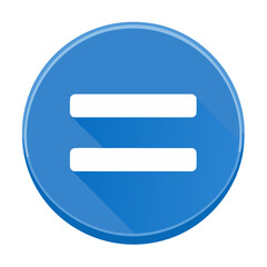 Poster - Equals Sign Button: Blue Circle with White Equal Symbol, Math Icon Graphic