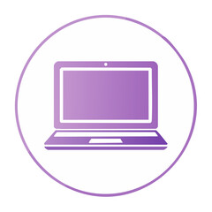 Leinwandbilder - Laptop Icon with a Purple Gradient Inside a White Circle Shape for Technology Concepts
