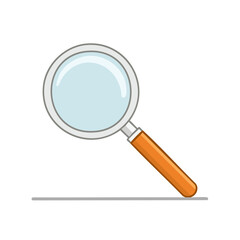 Poster - Illustration of a magnifying glass for search icon investigations research and visual analysis with a light reflection on a black background