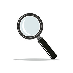 Poster - Magnifying glass on a solid black background ideal for investigation and searching.