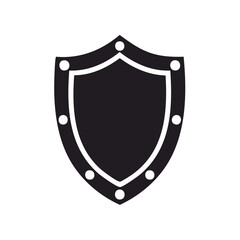 Poster - Shield Illustration Security and Protection Symbol Icon in Black and White