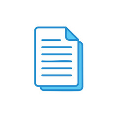 Poster - Document Stack Icon Illustration Business Pages Contracts Blue and White Paperwork Information Content File Symbol Design