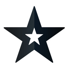 Poster - Star Icon with Black Gradient and White Center, Geometric Shape, Vector Symbol on Black Background