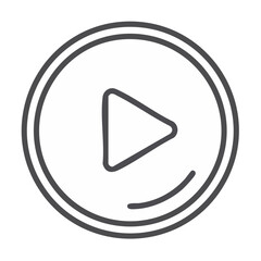 Poster - Play button icon in a circle symbol for media player simple design graphic interface