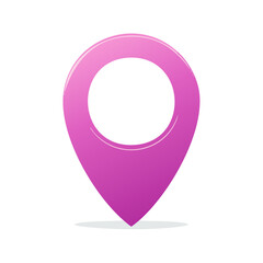Poster - Modern pink location pin isolated on black background for maps, destinations, or digital interfaces