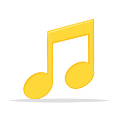 Poster - Yellow Eighth Note Illustration on Black Background Music Symbol for Musical Notation and Audio Concepts