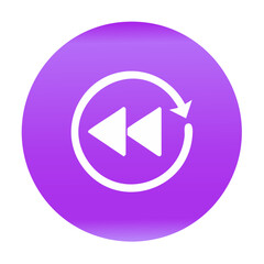 Poster - White Rewind Icon on Purple Circle Background with Arrow Indicating Reverse