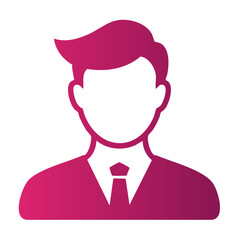 Poster - Male Silhouette Icon Person in Business Suit with Tie Simple Gradient Graphic Symbol