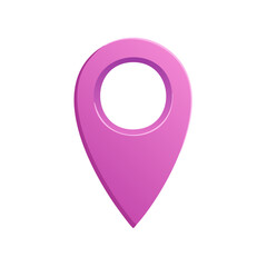 Aufkleber - Shiny Pink Map Pin Icon for Location Markers on Maps and Applications with a Black Background