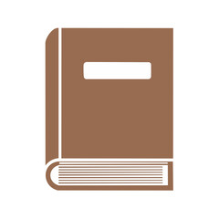 Poster - Brown hardback book with white label over black background, ideal for design elements and education concepts