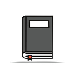 Poster - Illustration of a Gray Book with a Bookmark Standing Upright on a Black Background