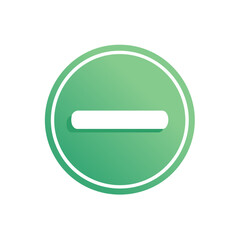 Poster - Green Circle with a White Minus Sign Centered Inside for Mathematical Subtraction Symbol