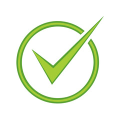 Poster - Green Check Mark Symbol within Circle Shape on Black Background Indicates Success Approval or Verification
