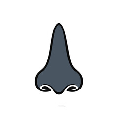 Poster - Simple illustration of a nose in gray against a black background