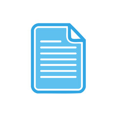 Poster - Icon depicting document with lines and curled corner emphasizing information management and electronic record keeping with blue accents