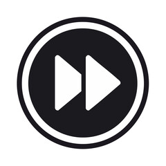 Poster - White fast forward icon in a dark gray circle for media player interface
