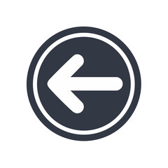 Poster - Left Arrow Icon in Circle Design Pointing Direction Navigation Concept