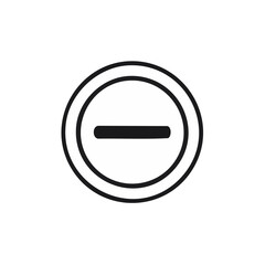 Poster - Minus Sign Illustration, White Circle with Black Negative Symbol on Dark Background