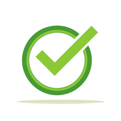 Poster - Green Check Mark Circle Symbol Approval Confirmation Tick Graphic Sign Choice Option Selection