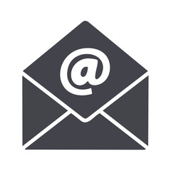 Aufkleber - Envelope with At Sign Email Symbol Illustration - Communication Icon
