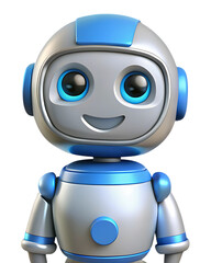 Aufkleber - Friendly robot cartoon character isolated on transparent background