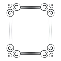 Poster - Elegant decorative frame with swirls and lines