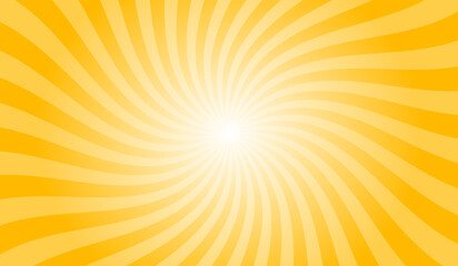 Aufkleber - Abstract swirl yellow background with rays retro starburst. Radial spiral stripes backdrop. Comic design element. Vintage beam sunburst texture. Classic vintage sun rays pattern. Gradient Groovy Rays
